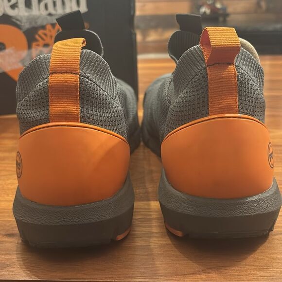 Timberland Pro Orange Gray Radius Knit Slip On Composite Safety Toe Shoe Size 14 - Picture 8 of 13
